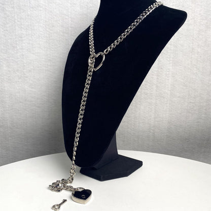 Fashion Jewelry New Slip Chain Necklace Heart O-Ring