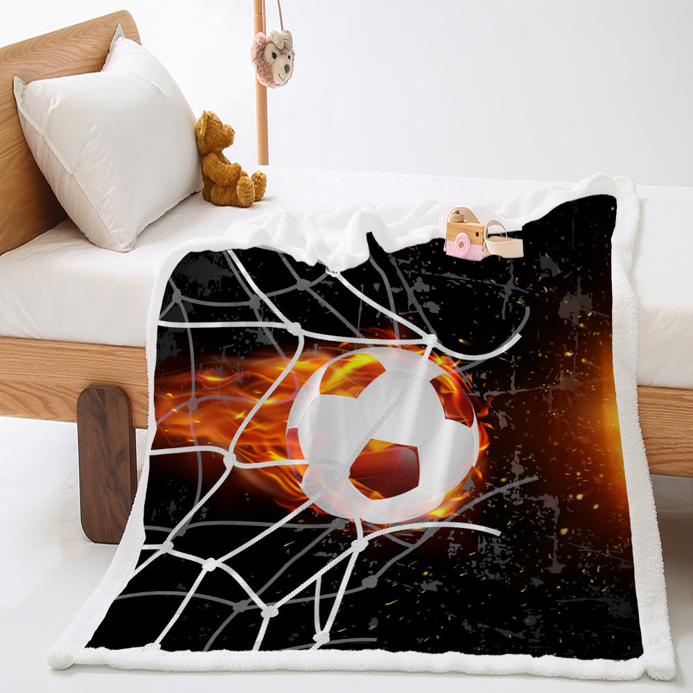 Basketball Sports Lambswool Crystal Velvet Double Layer Cover Blanket