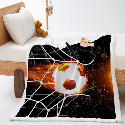 Basketball Sports Lambswool Crystal Velvet Double Layer Cover Blanket