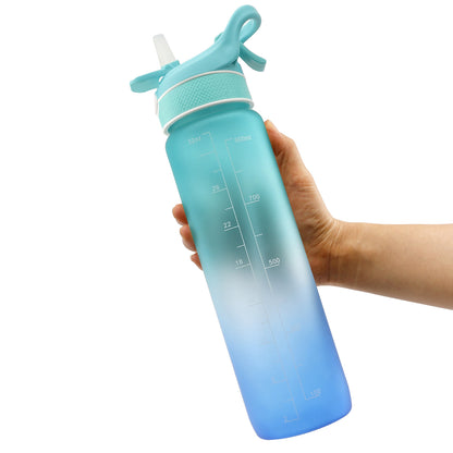 Plastic Spray Water Bottle Scrub Bounce Cover Straw Space Cup