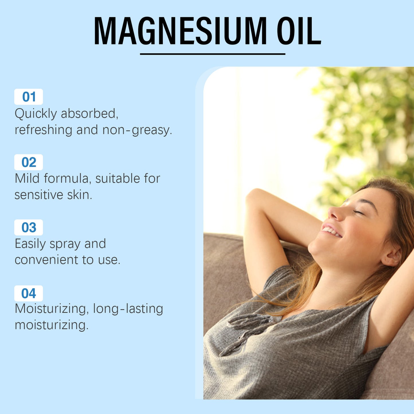 Magnesium Oil Moisturizing Spray Better Sleep Relieve