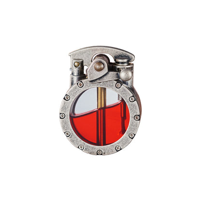 NEW Metal Rocker Arm Kerosene Lighter Creative Personality Round Transparent Oil Tank Fire Lighter