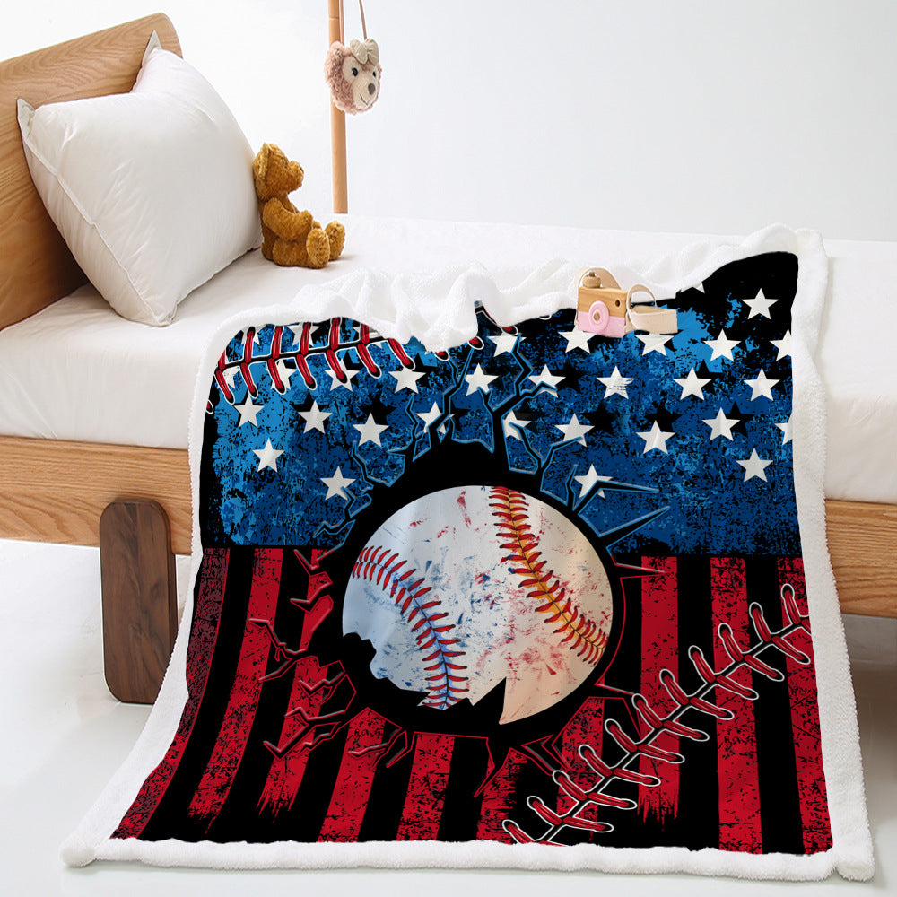 Basketball Sports Lambswool Crystal Velvet Double Layer Cover Blanket