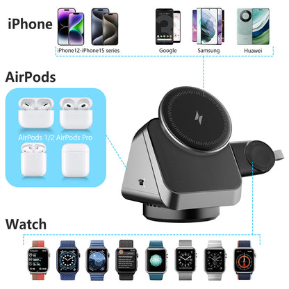 Three-in-one Magsafe Magnetic Wireless Charger Mobile Phone Watch Headset