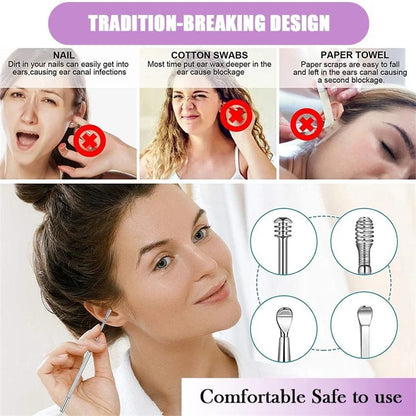 Stainless Steel Ear Cleaner Portable Ear Spoons Spiral