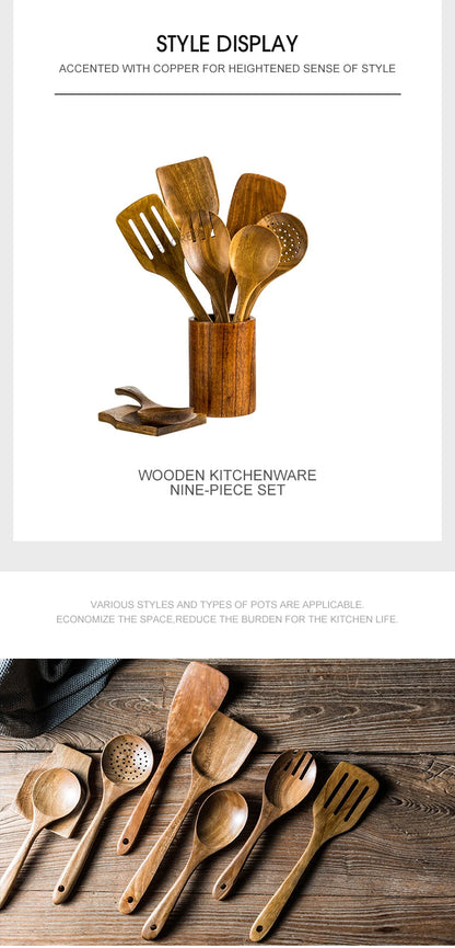 Wooden Spoons For Cooking, Wooden Utensils Set