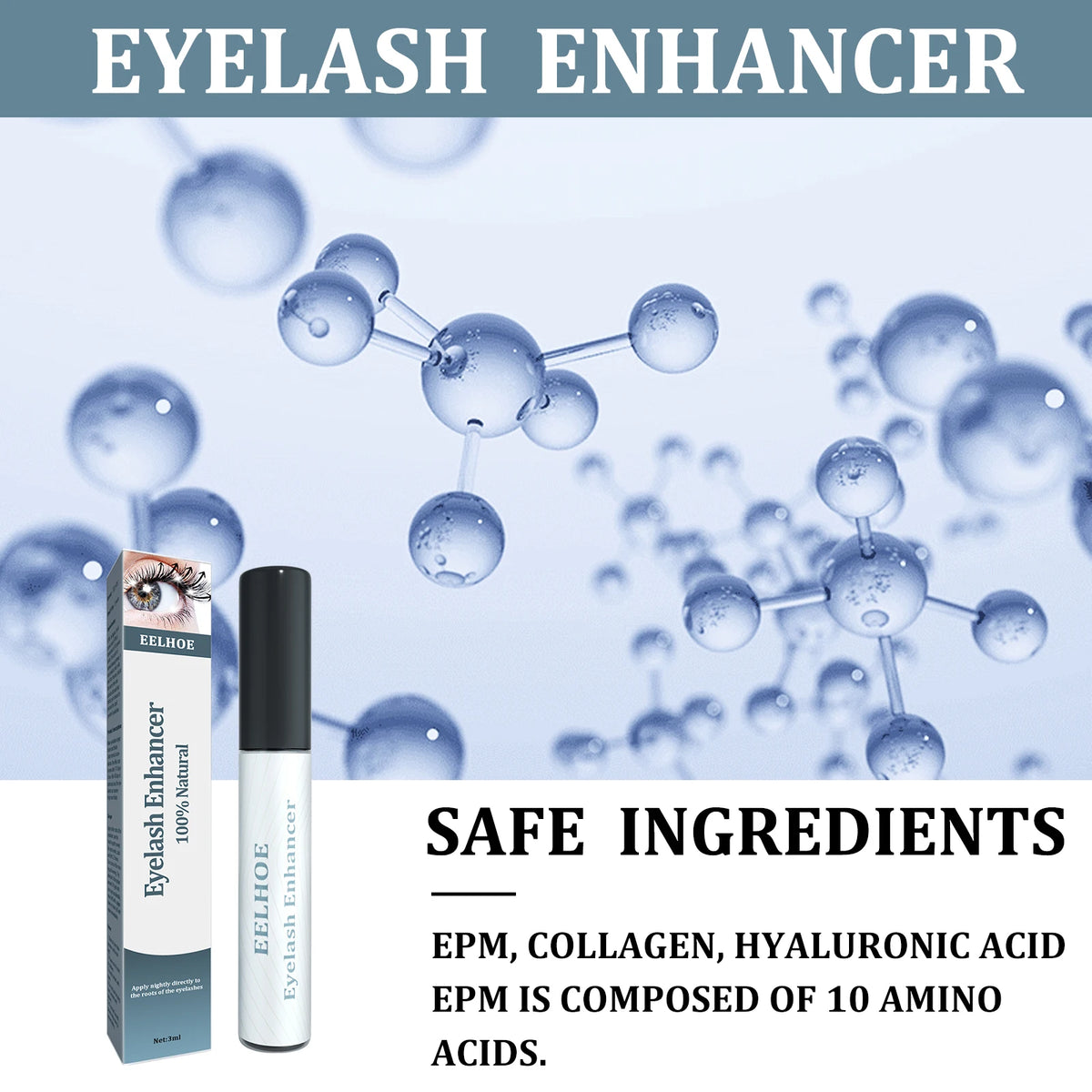 3ml Eyelash Serum For Growth Collagen Hyaluronic Acid