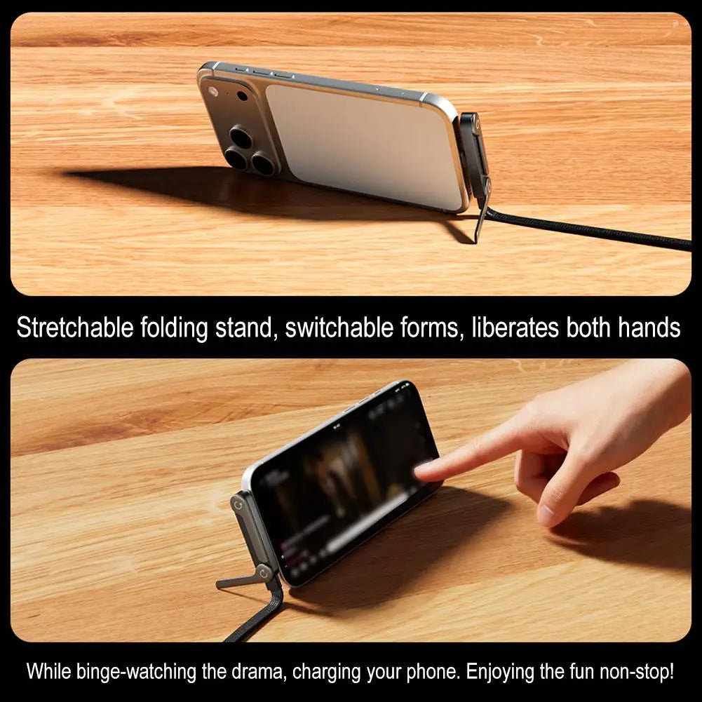 Fast Charging Foldable Bracket Data Cable 2-in-1 Data Wire