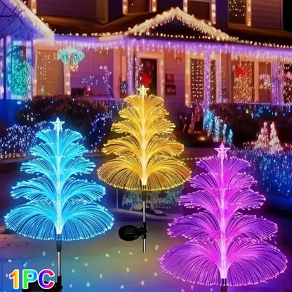 Solar Colorful Color Changing Fiber Optic Jellyfish Lamp