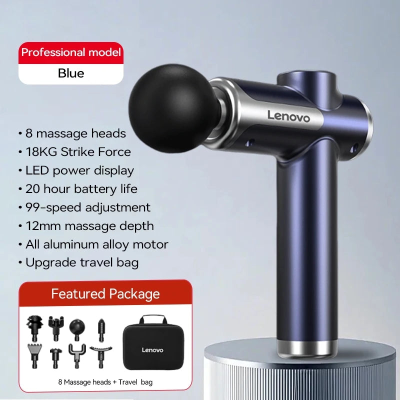 Lenovo Powerful Wireless Massager Gun 8 Massage Heads