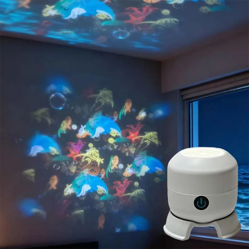 Colorful Fantasy Projection Lamp  Ocean Snowflake Ambiance