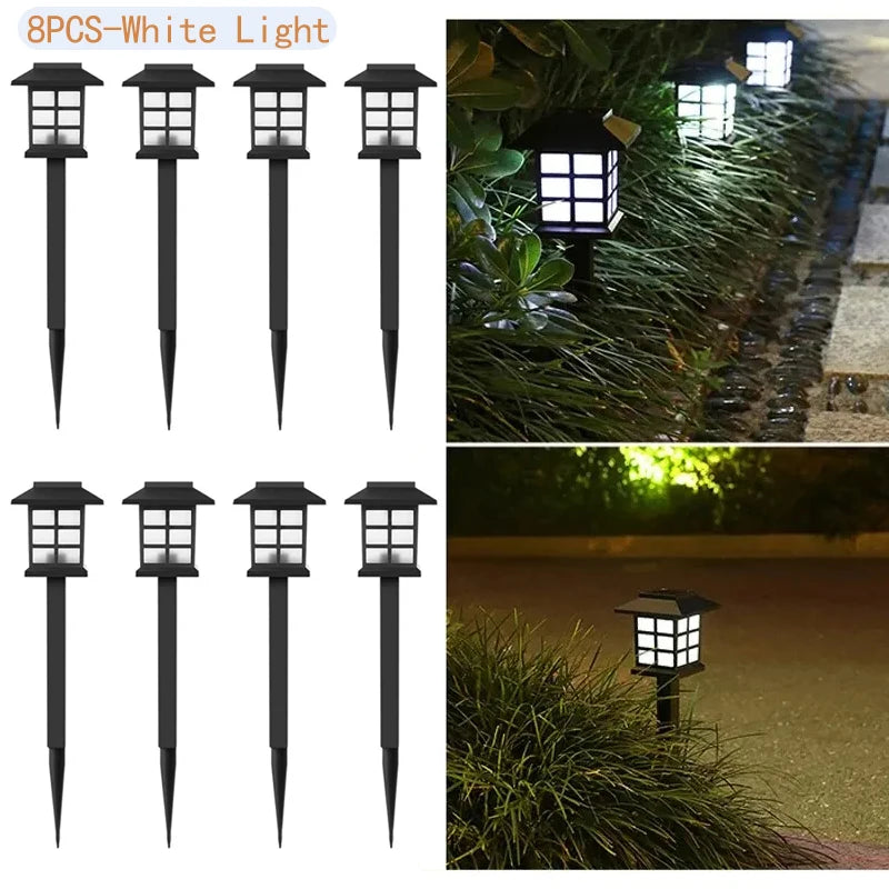 8 Pack Solar Pathway Garden Lights Outdoor Solar Lawn Lamp