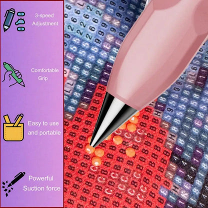 Electric Diamond Art Pen Vacuum Diamond Placement Tool