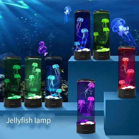 Simulated Jellyfish Cylindrical Quiet Light Home Decoration