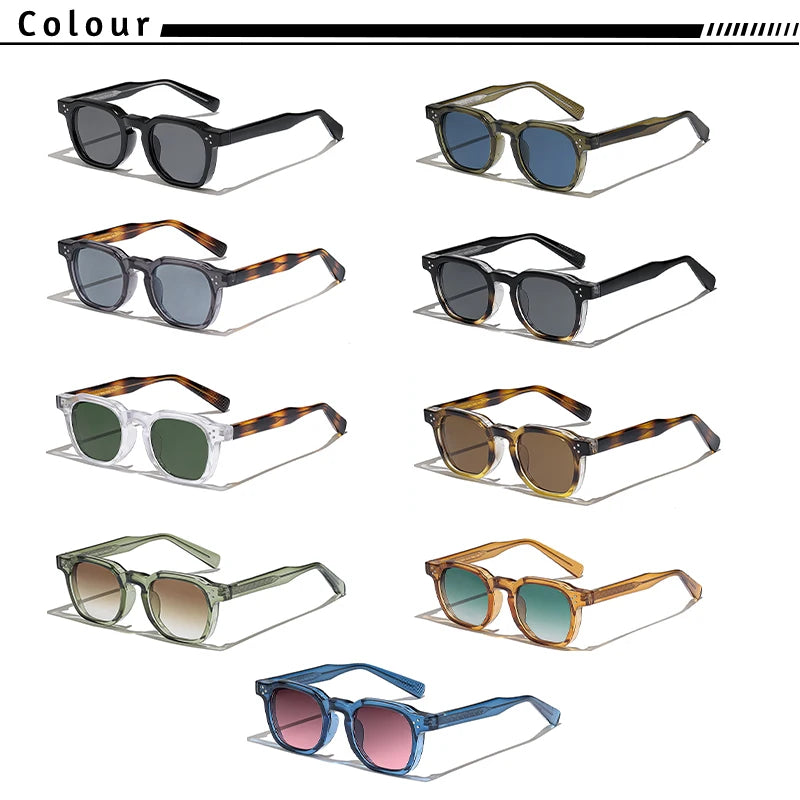 HBK New Square Retro Sunglasses Men Fashion