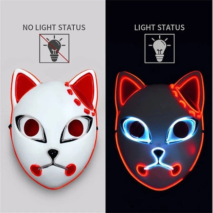 Halloween Neon Mask Cosplay Japanese Anime Neon LED