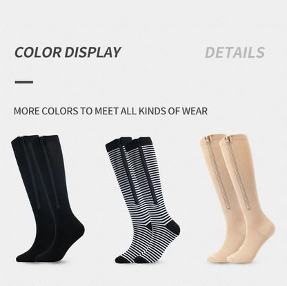 1 Pair Zipper Compression Socks Women Men Pain Relief