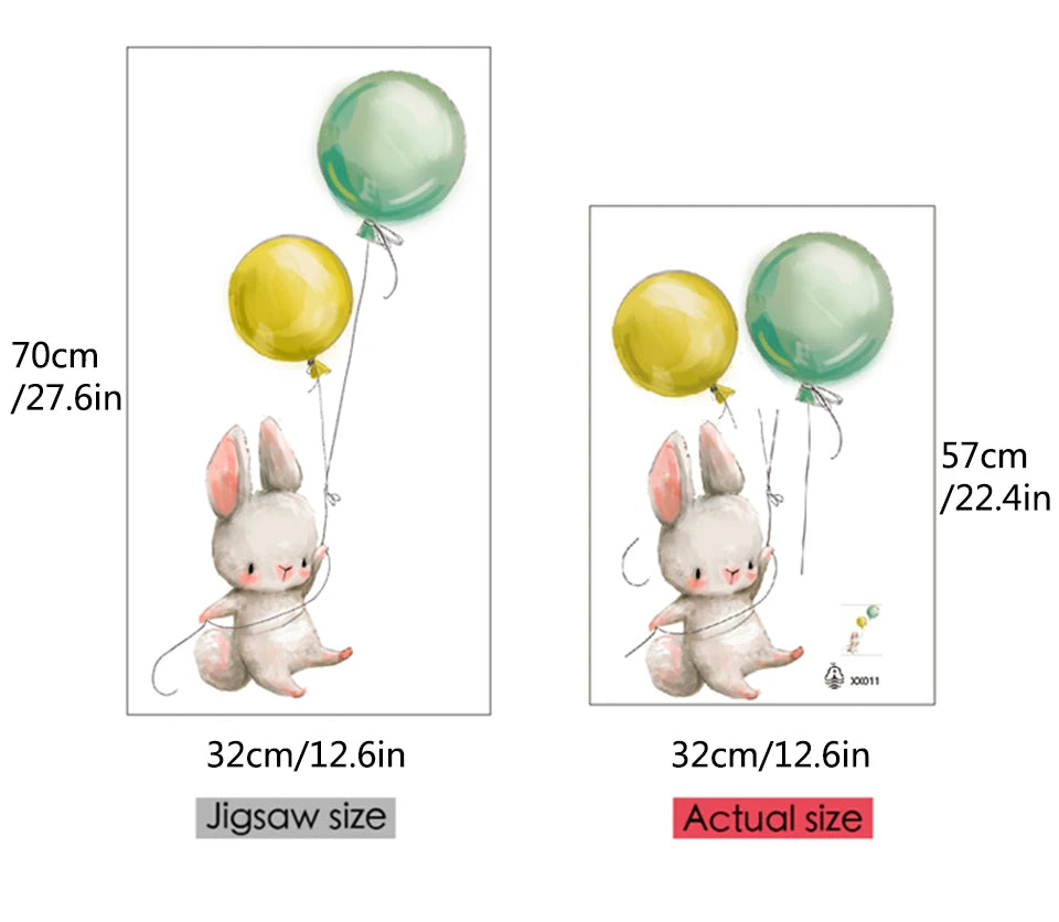 Lovely animal panda rabbit koala and balloon bedroom