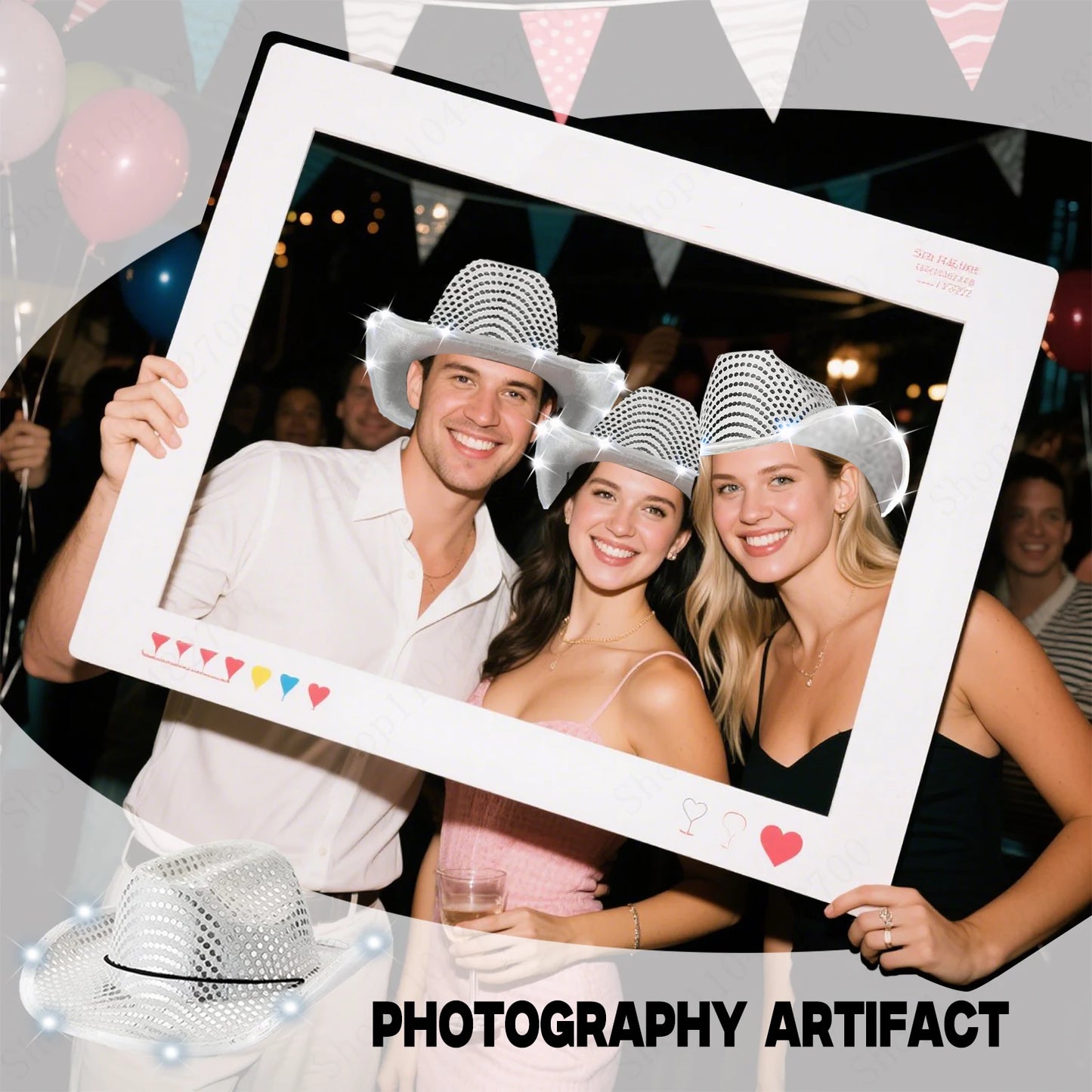 LED Cowboy Hats Bulk for Wedding Lighting up Party Hats
