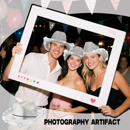 LED Cowboy Hats Bulk for Wedding Lighting up Party Hats