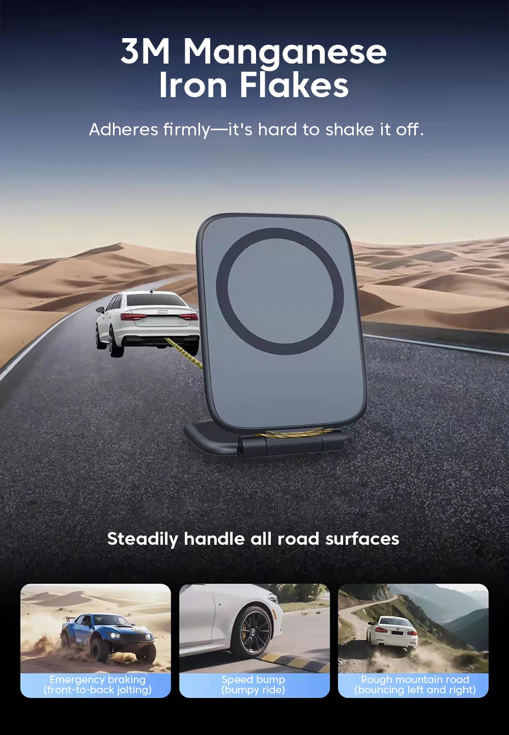 Ultrathin Car Magnetic Mobile Phone Holder Adjustable Foldable