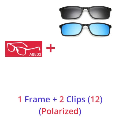 5 In 1 Magnetic Clip On Glasses TR90 Optical Eyeglass