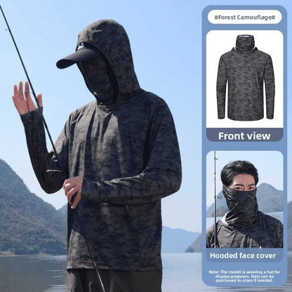 Men's Summer Outdoor Cycling Fiing Sun Protection Ice Silk