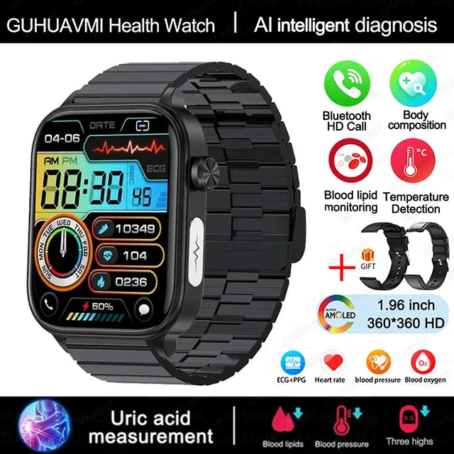 New AI Diagnosis Blood Lipids Body composition Test Smart Watch