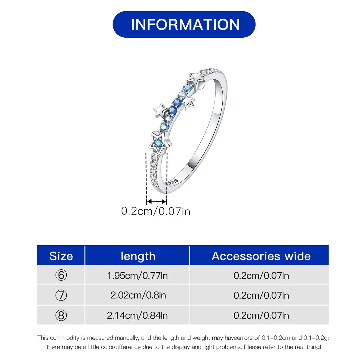 925 Sterling Silver Three-Ring Stackable Ring for Women