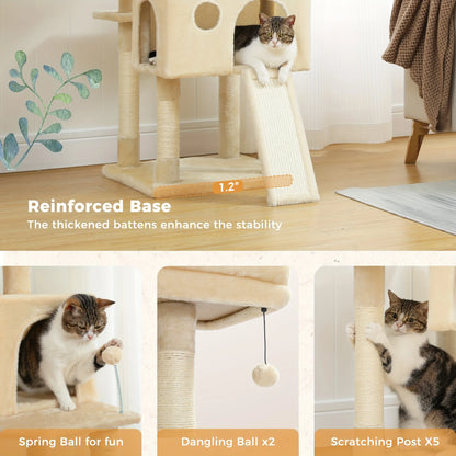 Cat Tree with Scratching Posts, Cat Tower Furniture