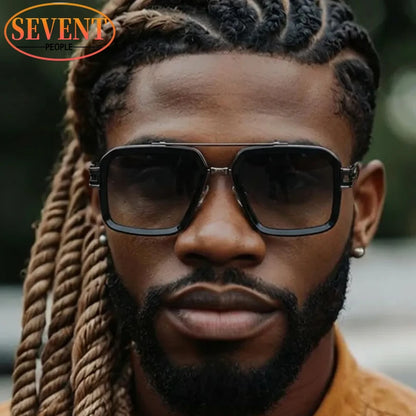 Oversized Steampunk Square Sunglasses Men Big Luxury Brand
