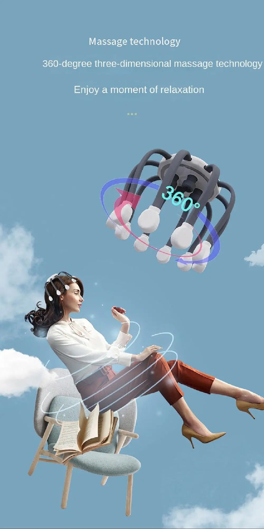 Octopus Claw Eight Claw Massager USB Charging Therapeutic