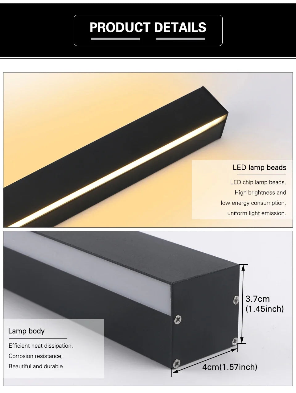 LED Lighting Wall Lamp IP65 Garden AC Long Wall Light