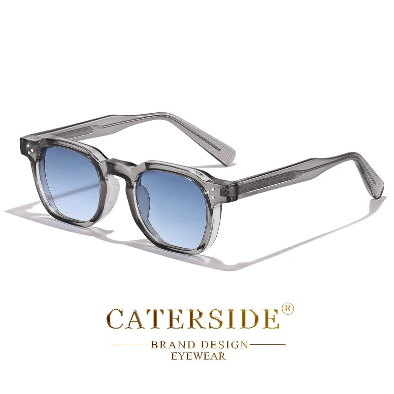 CATERSIDE Retro Punk Men Sunglasses Small Frame Square