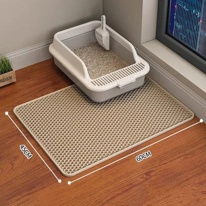 Cats Litter Mat Double Layer EVA Cat Litter Pad Large Hole