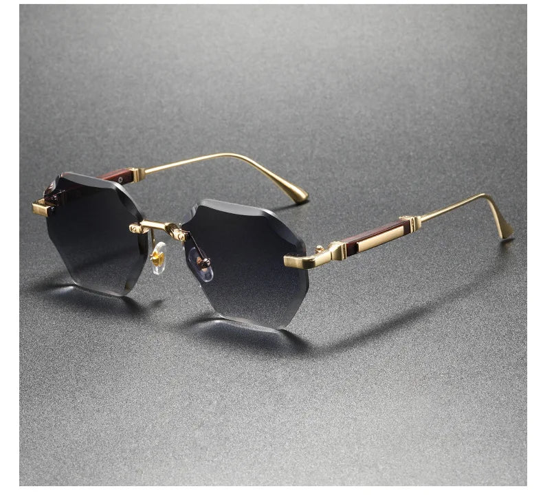 Man Woman Sunnies Fashion Unisex Rimless Sunglasses