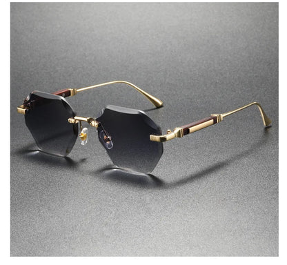 Man Woman Sunnies Fashion Unisex Rimless Sunglasses