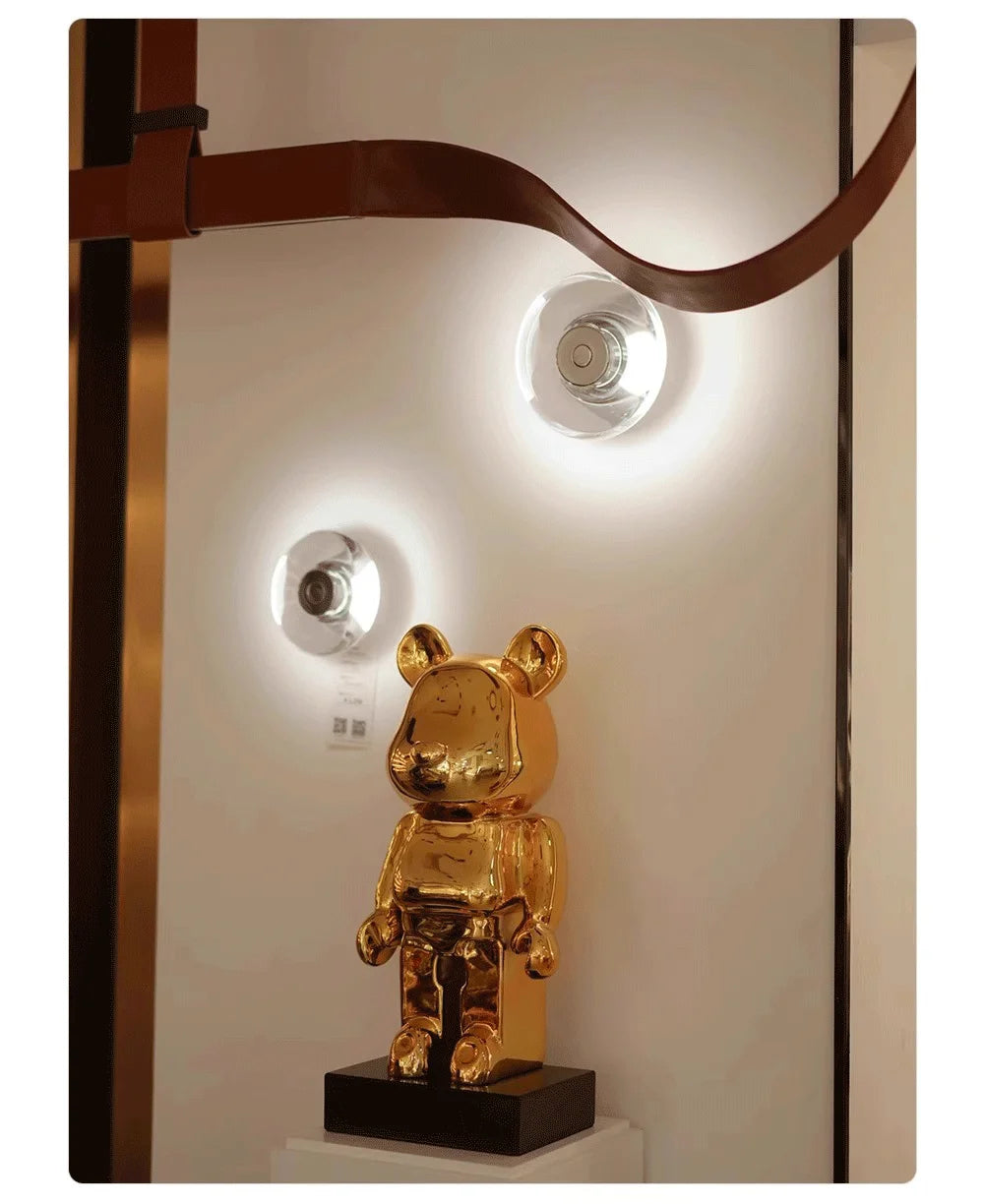 Modern Round Crystal Bedside Lamp Bedroom Living Room