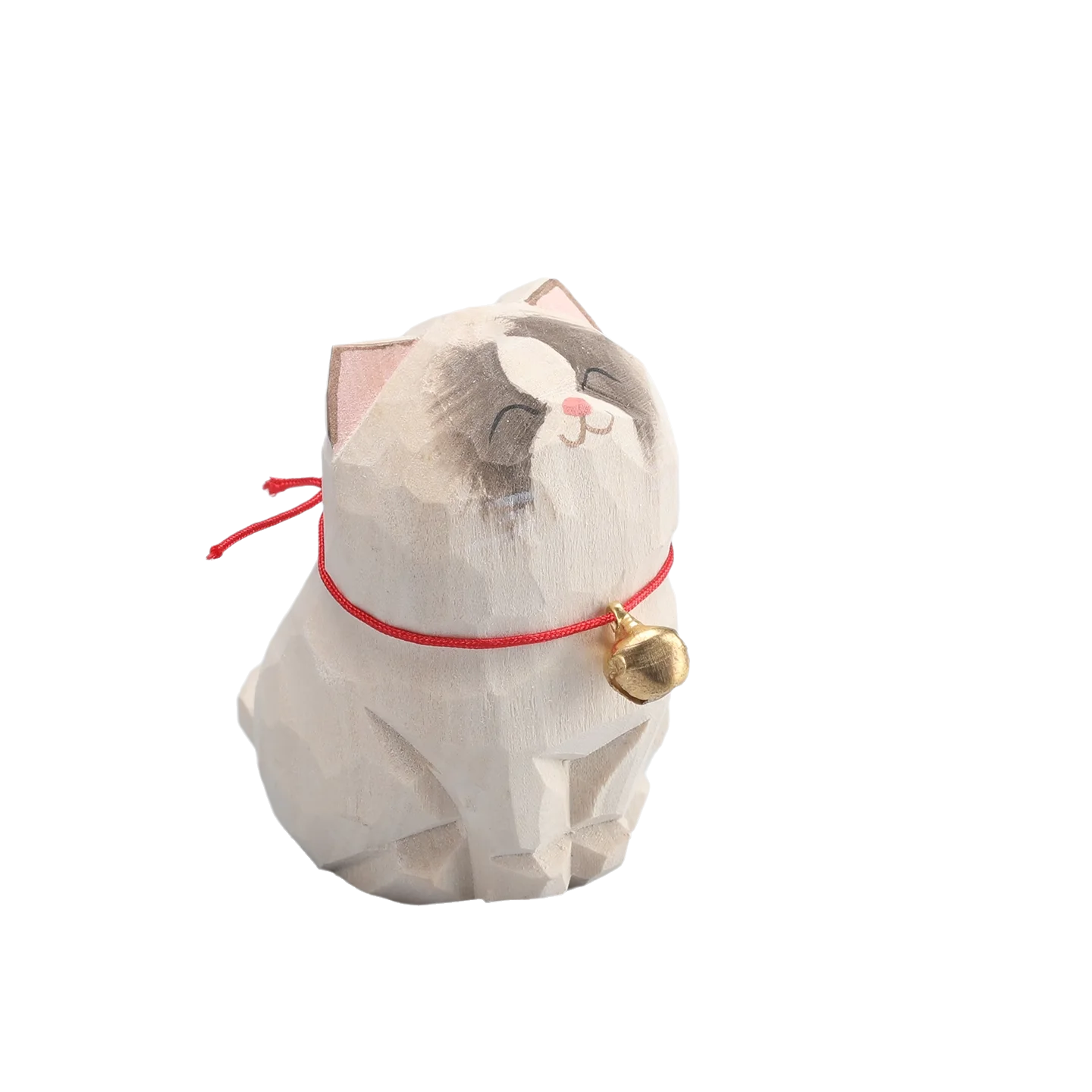 Cute Cat Animals Figurine Decorative Wooden Ornament