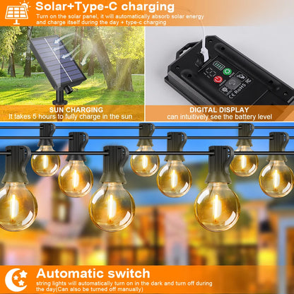 G40 Outdoor Solar String Light Garland LED Solar String Lights