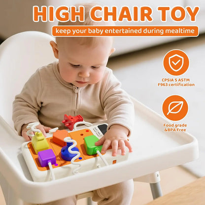 Montessori Sensory Toys Plug Outlet Busy Board Toy with Light Sounds