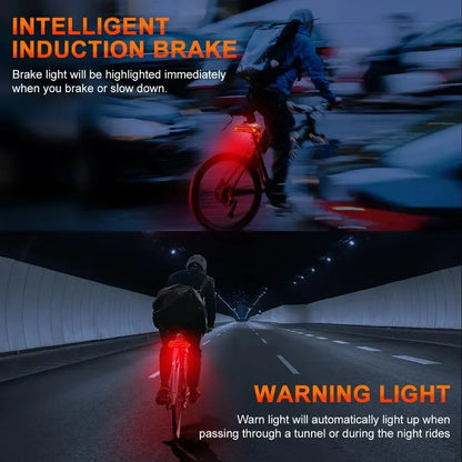 Wireless Bicycle Alarm Rear Tail Light With Turn Signal IP65