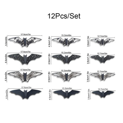 Halloween 3D Hollow Bat Wall Stickers Black Bat Sticker
