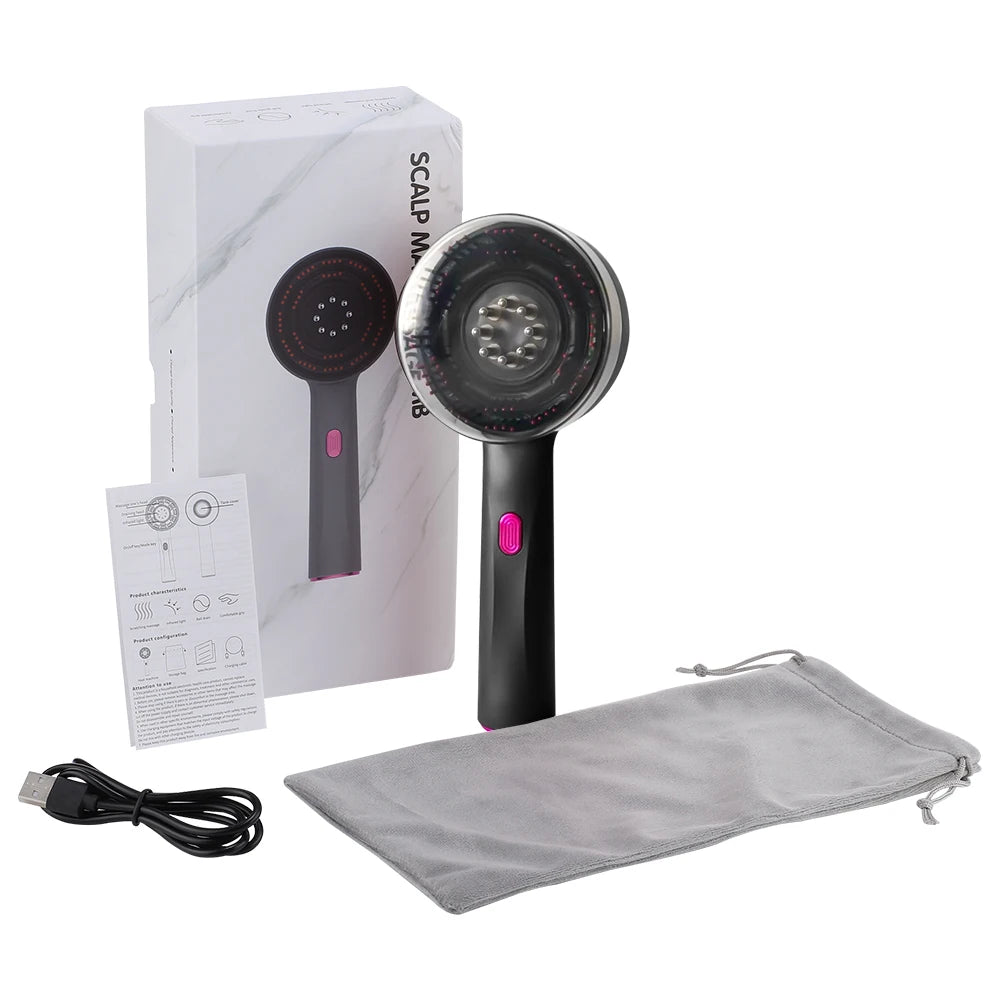 Electric Massage Comb Vibration Red Light Therapy Hair Growth