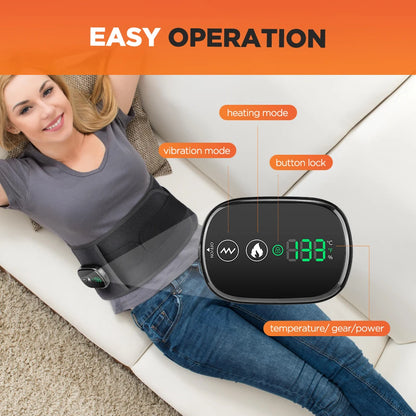 Heating Vibration Massager Belt, Red Light Hot Compress