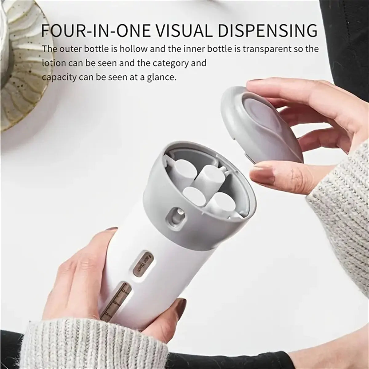 4 In 1 Portable Travel Liquid Dispenser Bottle Refillable