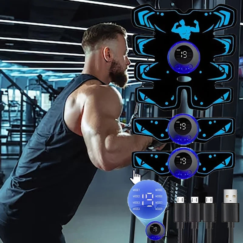 USB Rechargeable EMS Muscle Stimulator ABS Arm 3 IN 1 Trainer
