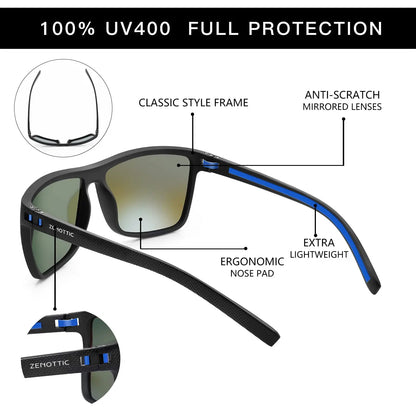 Polarized Sunglasses for Men Shades Lightweight TR90 Frame