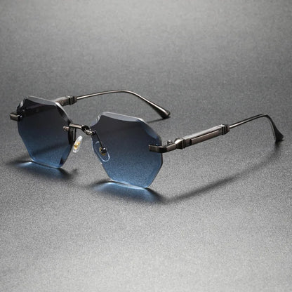 Man Woman Sunnies Fashion Unisex Rimless Sunglasses
