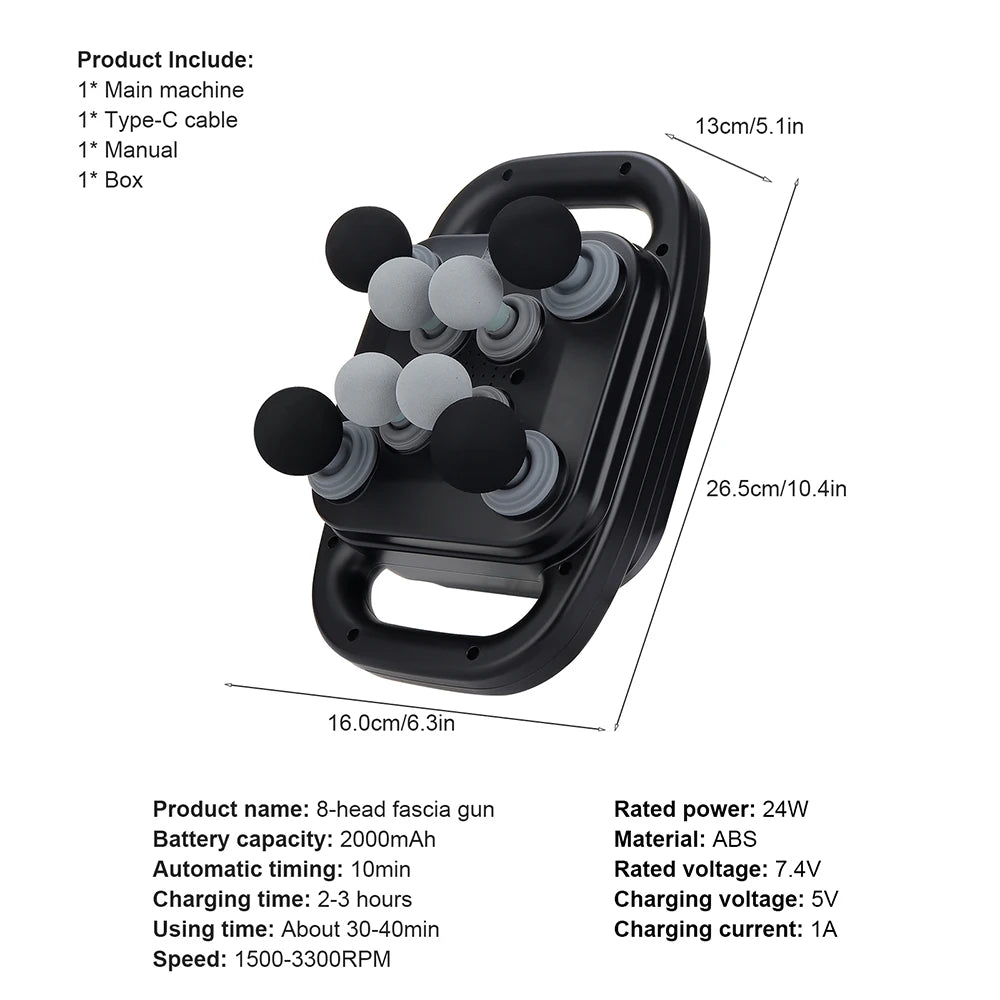 42-Heads Fascia Gun High-Frequency Vibration Body Massage